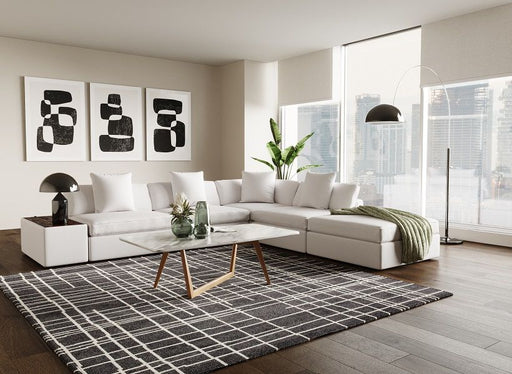 VIG Furniture - Divani Casa Dixon Modern White L- Shaped Modular Sectional Sofa - VGKK-KF2707-WHT-SECT - GreatFurnitureDeal