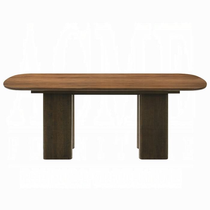 Acme Furniture - Delina 7 Piece Dining Table Set in Chenille & Walnut - DN04585-4586-7SET