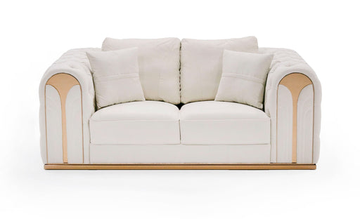 VIG Furniture - Divani Casa Dosie - Modern Beige Fabric Sofa & Loveseat Set - VGBNS-9368-SET-BGE - GreatFurnitureDeal