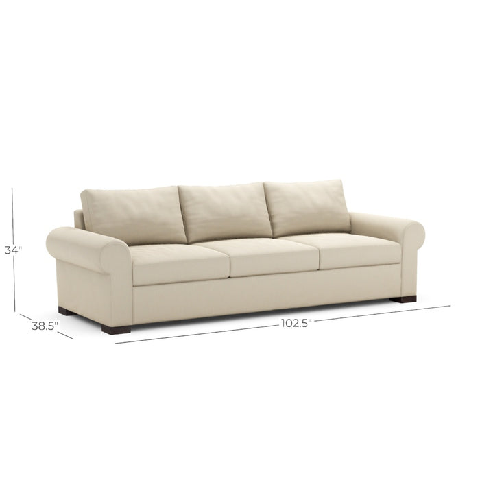 Classic Home Furniture - Rivera Large Sofa With Roll Arm - 6RIV503RFABBEA
