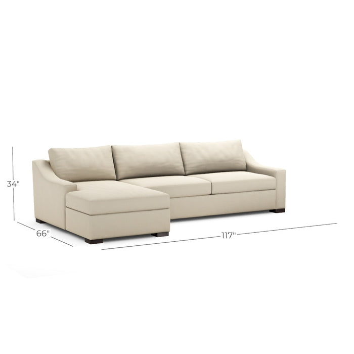 Classic Home Furniture - Rivera Sofa W/Laf Chaise - Slope Arm - 6RIV514SFABBEA