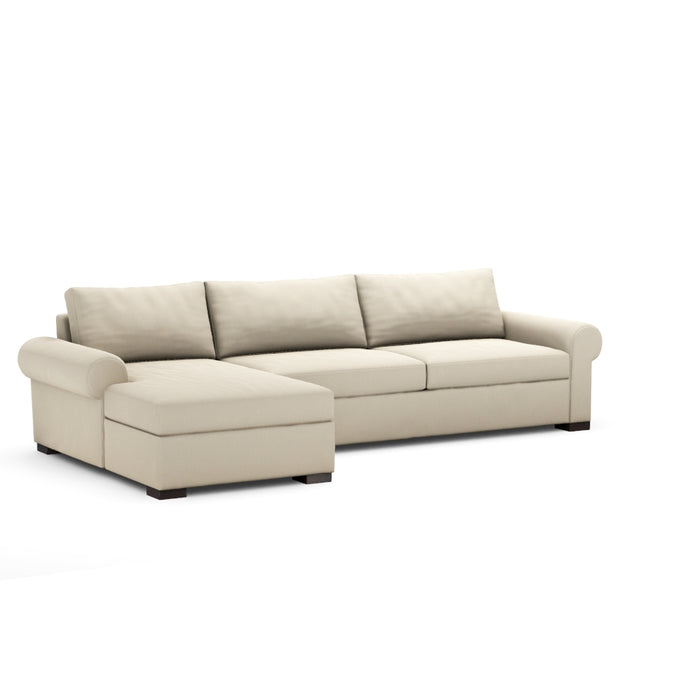 Classic Home Furniture - Rivera Sofa W/Laf Chaise - Roll Arm - 6RIV514RFABBEA