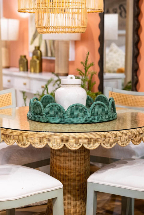 Bramble - Scalloped Round Bistro Table w/ Tempered Glass - BR-28641 - GreatFurnitureDeal