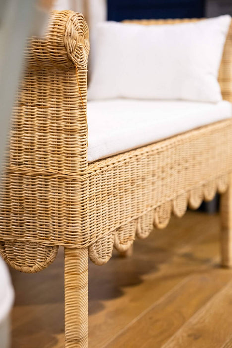 Bramble - Newport Scalloped Rattan Bench - BR-28447 - GreatFurnitureDeal