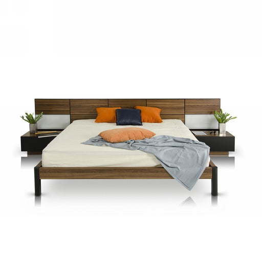 VIG Furniture - Rondo Mid-Century Platform Bed w/ Nightstands Storage And Lights - VGWCRONDO-Q - GreatFurnitureDeal