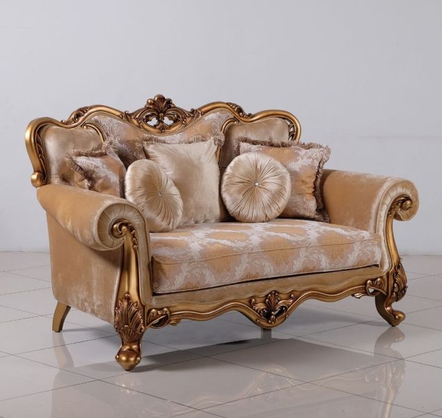 European Furniture - Cleopatra Luxury Loveseat in Golden Bronze - 47980-L - GreatFurnitureDeal