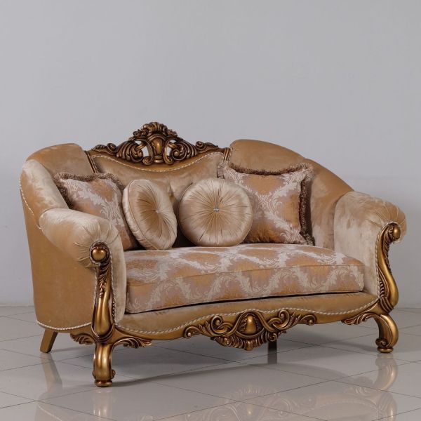 European Furniture - Golden Knights Luxury Loveseat in Golden Bronze - 4590-L - GreatFurnitureDeal