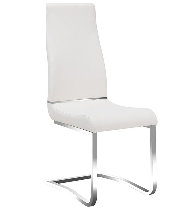 American Eagle Furniture - 1532E White PU Dining Chair - Set of 2 - High Polished Swing - CK-1532E-W