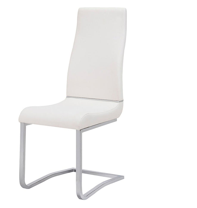 American Eagle Furniture - 1532C White PU Dining Chair - Set of 2 - Brushed Swing - CK-1532C-W - GreatFurnitureDeal