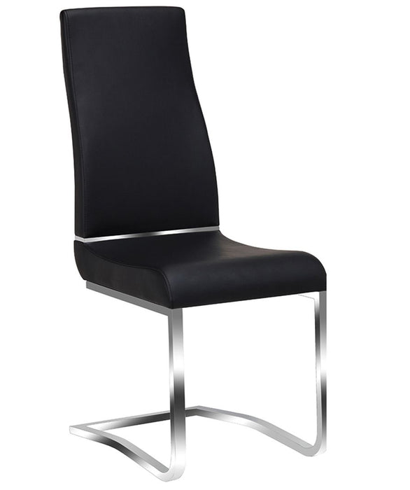 American Eagle Furniture - 1532E Black PU Dining Chair - Set of 2 - High Polished Swing - CK-1532E-BK