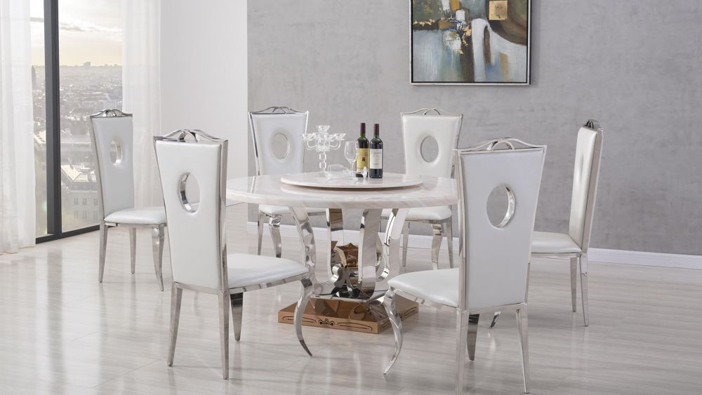American Eagle Furniture - H029 Faux Marble Top Dining Table - DT-H029