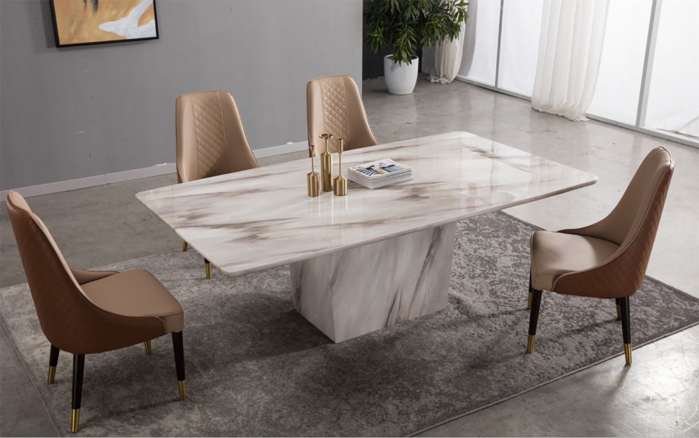 American Eagle Furniture - DT-H309 Faux Marble Dining Table - DT-H309
