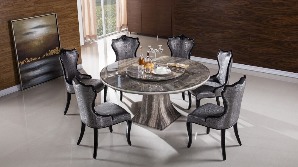 American Eagle Furniture - H36 Faux Marble Top Round Dining Table - DT-H36 - GreatFurnitureDeal