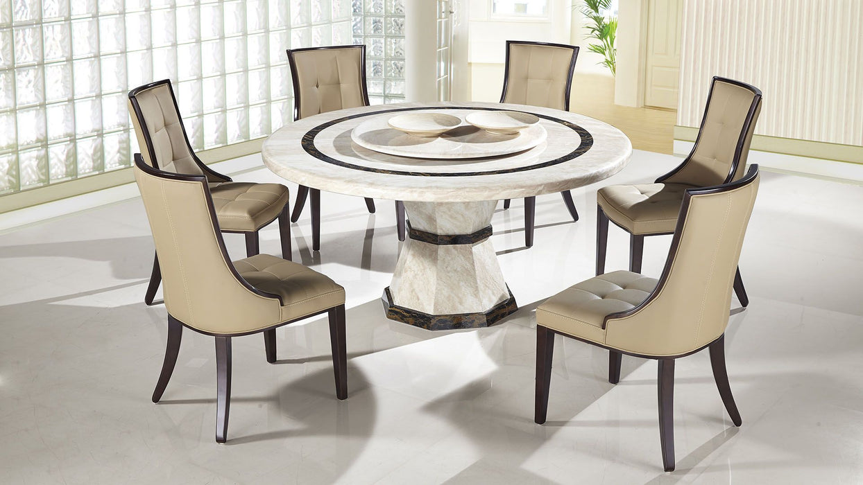 American Eagle Furniture - H38 Faux Marble Top Round Dining Table - DT-H38 - GreatFurnitureDeal