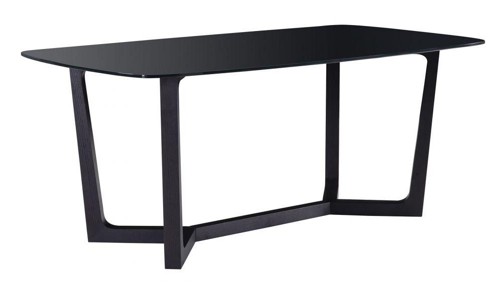 American Eagle Furniture - M039 Black Glass Top Dining Table - DT-M039