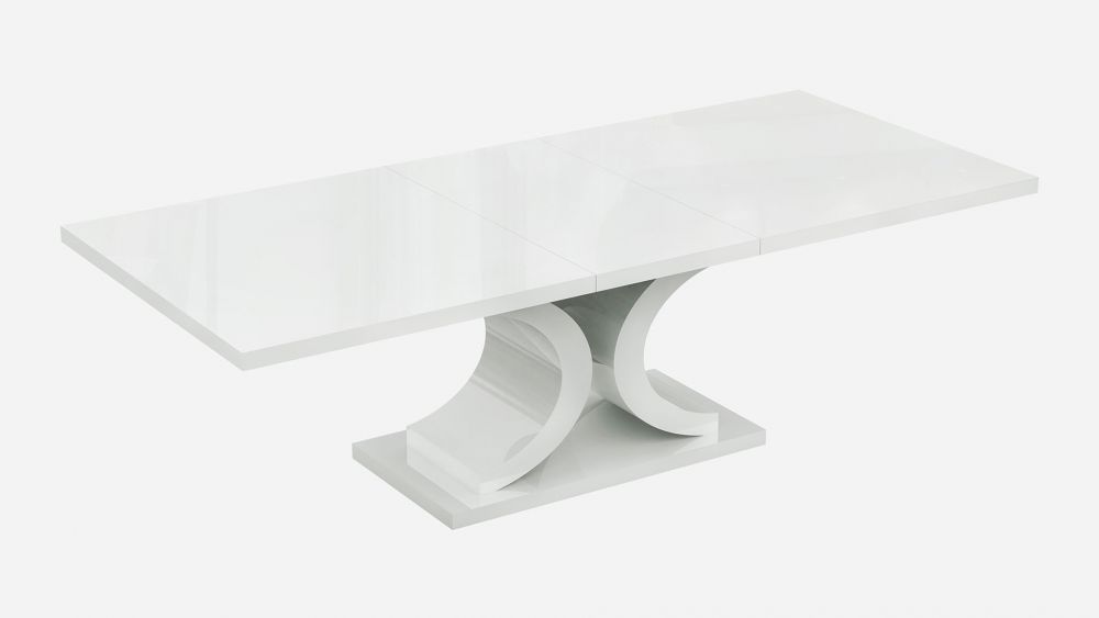 American Eagle Furniture - P110 White Lacquer Finish Dining Table - DT-P110 - GreatFurnitureDeal