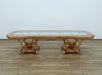 European Furniture - Saint Germain Dining Table in Light Gold & Antique Silver - 35550-DT - GreatFurnitureDeal