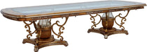 European Furniture - Saint Germain Dining Table in Light Gold & Antique Silver - 35550-DT - GreatFurnitureDeal