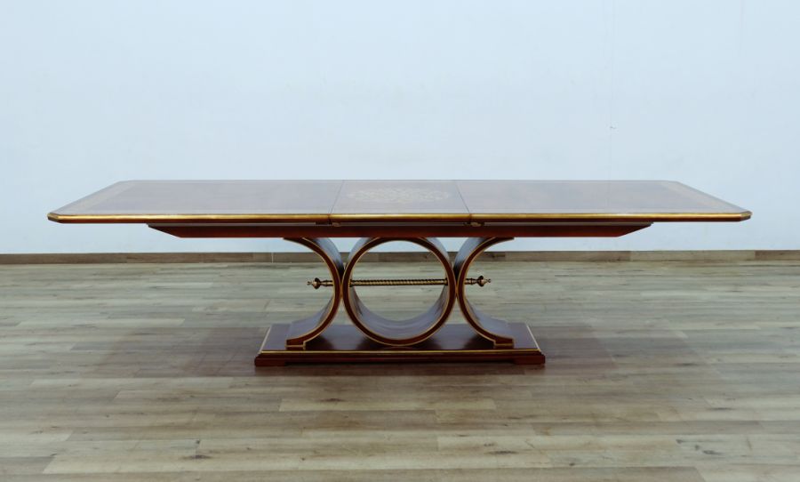 European Furniture - Rosella Dining Table in Havana - Deco Gold Leaf - 44697-DT - GreatFurnitureDeal