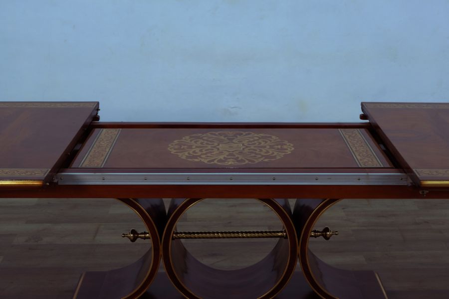 European Furniture - Rosella Dining Table in Havana - Deco Gold Leaf - 44697-DT - GreatFurnitureDeal