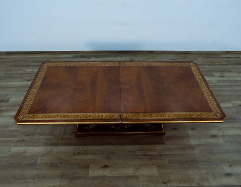 European Furniture - Rosella Dining Table in Havana - Deco Gold Leaf - 44697-DT - GreatFurnitureDeal