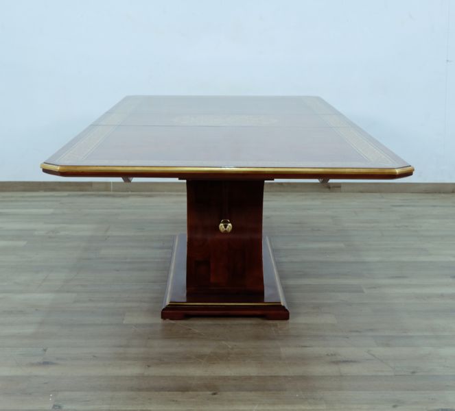 European Furniture - Rosella Dining Table in Havana - Deco Gold Leaf - 44697-DT - GreatFurnitureDeal