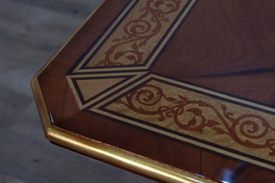 European Furniture - Rosella Dining Table in Havana - Deco Gold Leaf - 44697-DT - GreatFurnitureDeal
