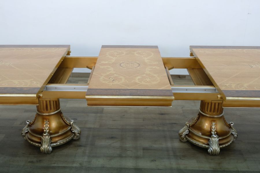 European Furniture - Emperador Dining Table in Gold - 42034-DT - GreatFurnitureDeal