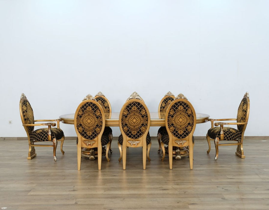 European Furniture - Emperador Arm Chair Set of 2 in Antique Brown - Silver and Gold - 42034-AC - GreatFurnitureDeal