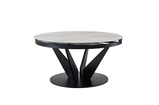 VIG Furniture - Modrest Alberta - Modern Black and White Ceramic Extendable 59"/86.5" Oval Dining Table - GreatFurnitureDeal