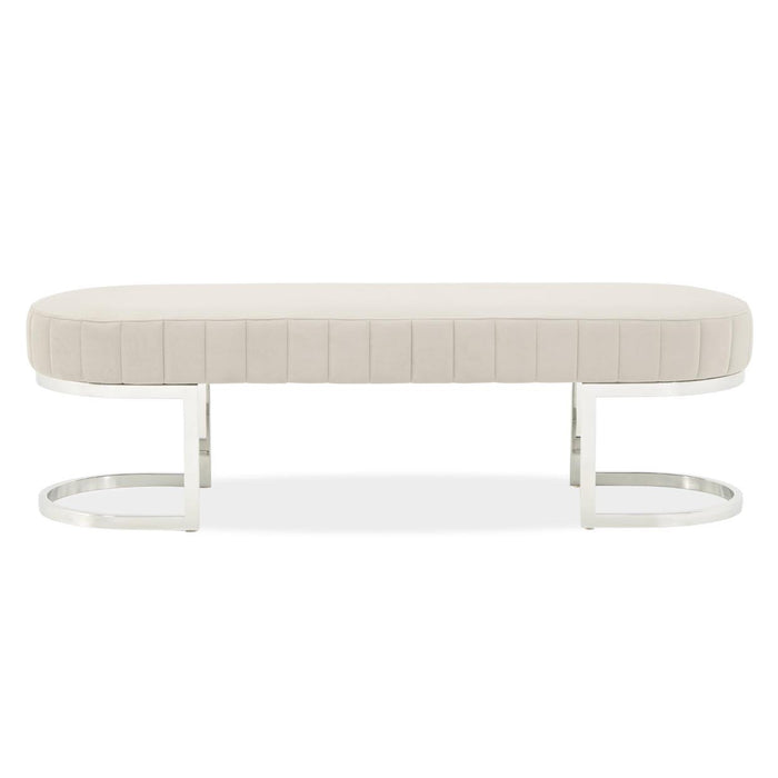 AICO Furniture - Decorative Orchid Accent Bench in Gray - DUBS-404-BN - GreatFurnitureDeal