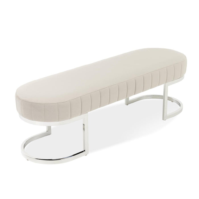 AICO Furniture - Decorative Orchid Accent Bench in Gray - DUBS-404-BN - GreatFurnitureDeal