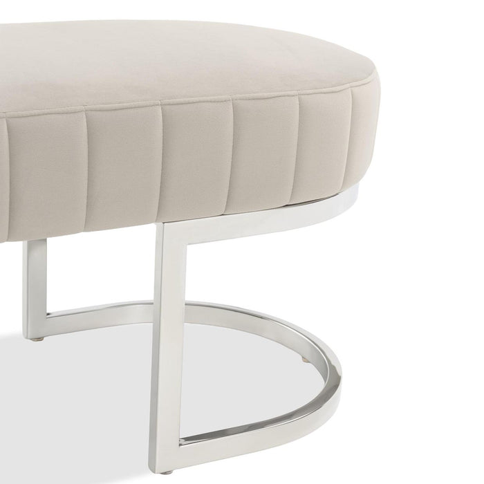 AICO Furniture - Decorative Orchid Accent Bench in Gray - DUBS-404-BN - GreatFurnitureDeal