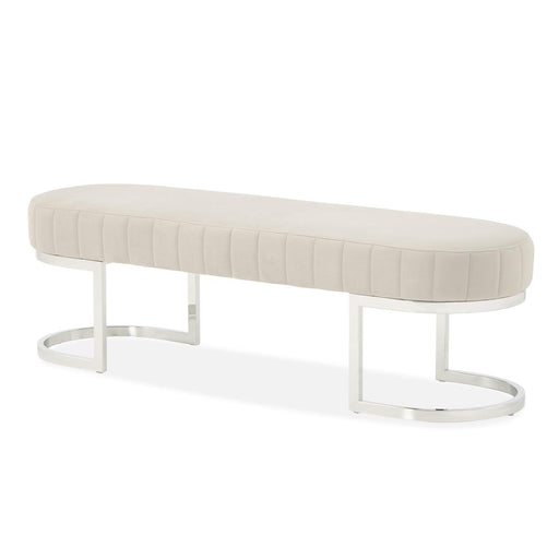 AICO Furniture - Decorative Orchid Accent Bench in Gray - DUBS-404-BN - GreatFurnitureDeal