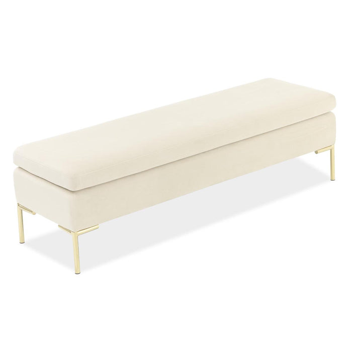 AICO Furniture - Decorative Zennia Accent Bench in Ivory - DUBS-420-BN - GreatFurnitureDeal
