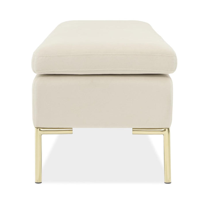 AICO Furniture - Decorative Zennia Accent Bench in Ivory - DUBS-420-BN - GreatFurnitureDeal