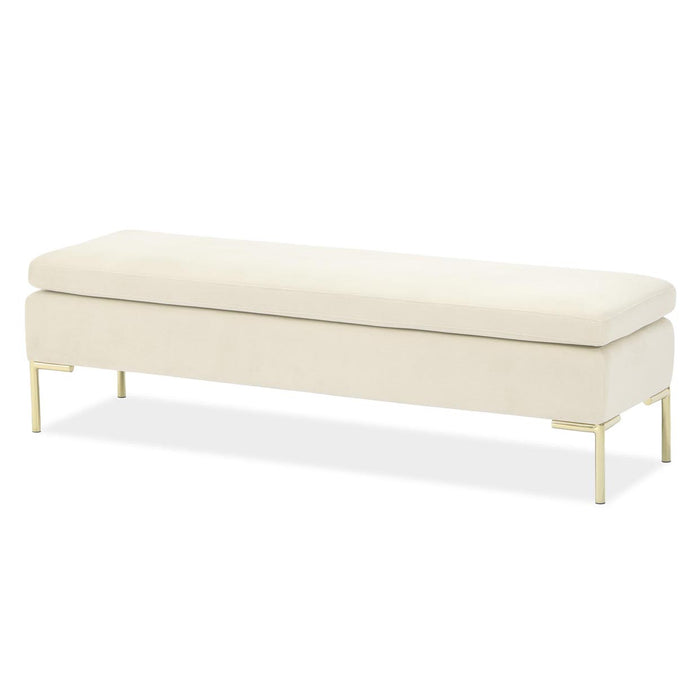 AICO Furniture - Decorative Zennia Accent Bench in Ivory - DUBS-420-BN - GreatFurnitureDeal