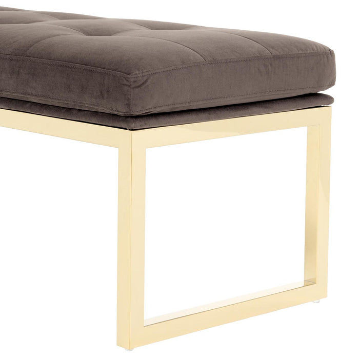 AICO Furniture - Decorative Dahlia Accent Bench in Chocolate/Gold - DUBS-421-BN - GreatFurnitureDeal