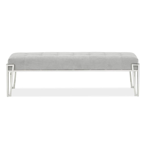 AICO Furniture - Decorative Rose Accent Bench in Gray/Chrome - DUBS-423-BN - GreatFurnitureDeal