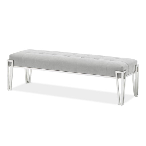 AICO Furniture - Decorative Rose Accent Bench in Gray/Chrome - DUBS-423-BN - GreatFurnitureDeal