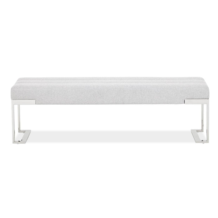AICO Furniture - Decorative Tulip Accent Bench in Gray/Chrome - DUBS-431-BN - GreatFurnitureDeal