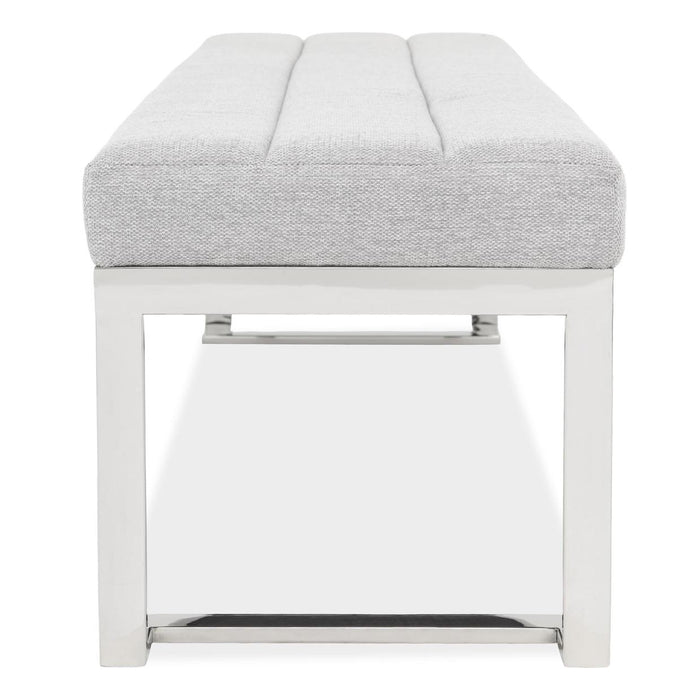 AICO Furniture - Decorative Tulip Accent Bench in Gray/Chrome - DUBS-431-BN - GreatFurnitureDeal