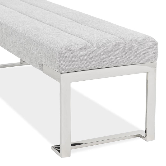 AICO Furniture - Decorative Tulip Accent Bench in Gray/Chrome - DUBS-431-BN - GreatFurnitureDeal