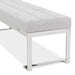 AICO Furniture - Decorative Tulip Accent Bench in Gray/Chrome - DUBS-431-BN - GreatFurnitureDeal
