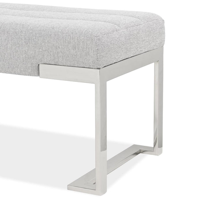 AICO Furniture - Decorative Tulip Accent Bench in Gray/Chrome - DUBS-431-BN - GreatFurnitureDeal