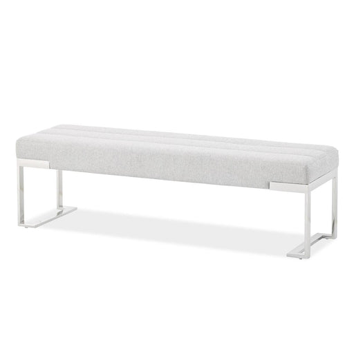 AICO Furniture - Decorative Tulip Accent Bench in Gray/Chrome - DUBS-431-BN - GreatFurnitureDeal
