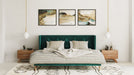 VIG Furniture - Nova Domus Durango Modern Green Fabric & Walnut Eastern King Bed - VGMABR-83-EK - GreatFurnitureDeal