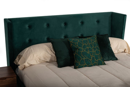 VIG Furniture - Nova Domus Durango Modern Green Fabric & Walnut Queen Bed - VGMABR-83-Q - GreatFurnitureDeal