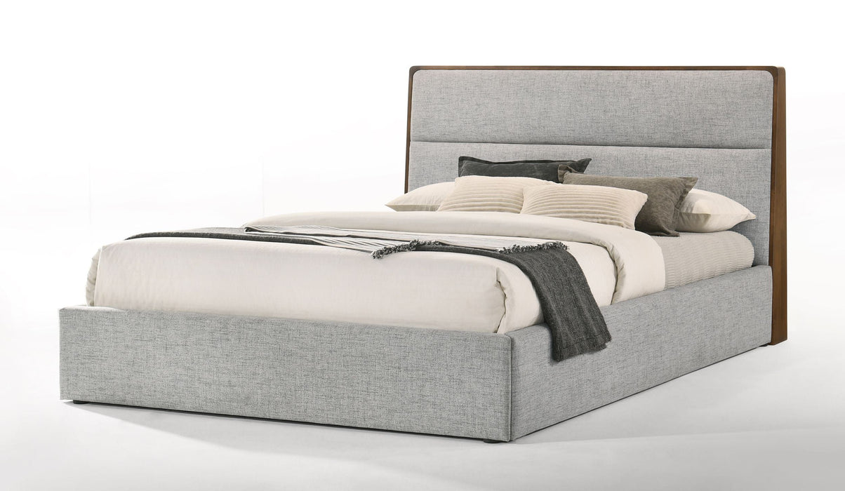 VIG Furniture - Modrest Dustin Modern Grey Fabric & Walnut Trimmed Queen Bedroom Set - VGMABR-99-BED-SET-Q - GreatFurnitureDeal