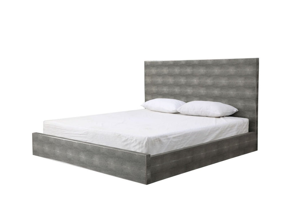 VIG Furniture - Modrest Dynasty Eastern King Modern Shagreen Bedroom Set - VGVCBD2108-XGRY-BED-SET-2